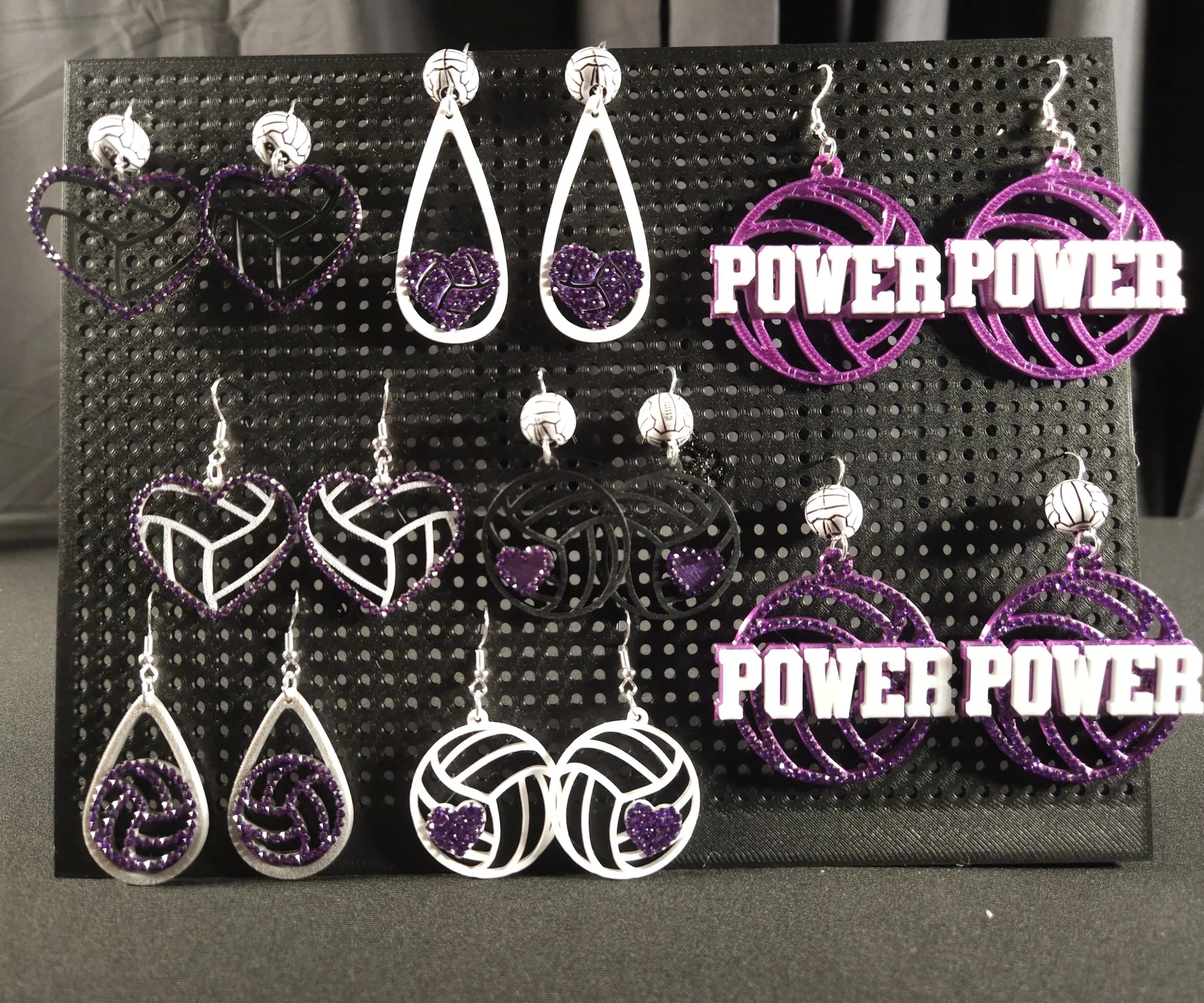Assortment of real sports earrings